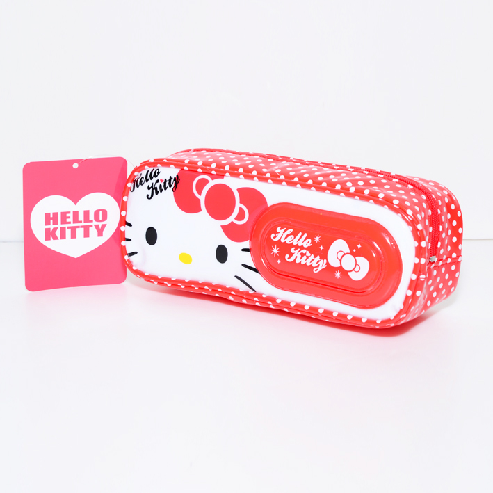 日本正版kitty筆袋化妝包附鏡梳